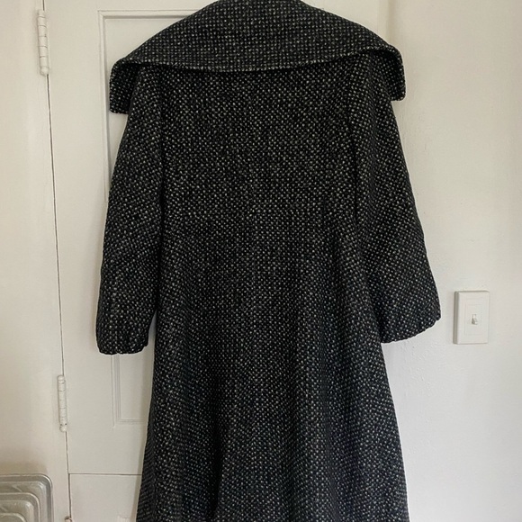 Max Mara Wool Cashmere Black&White Tweed Coat Size 4 - Picture 3 of 7